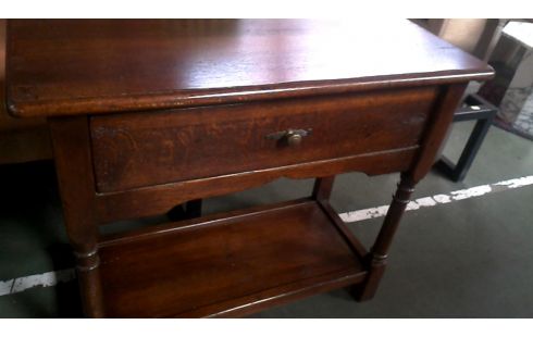 TABLE CONSOLE MASSIF CHENE 1 TIROIR