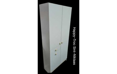 ARMOIRE BLANCHE 3 PORTES TIROIR