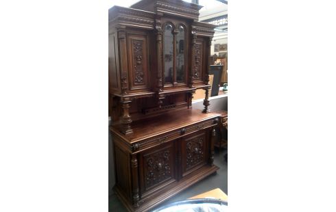 ANRICHTE. STIL HEINRICH II NUSSBAUM 5 TÜREN 2 SCHUBLADEN