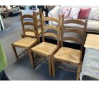 4 CHAISES CHENE PAILLAGE