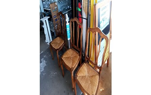 6 CHAISES BOIS ET PAILLE