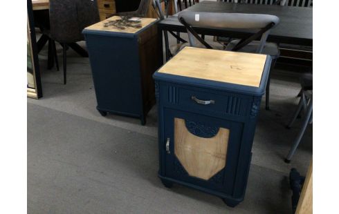CHEVET PATINE BLEU LA PAIRE