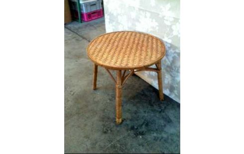 BEISTELLTISCH RATTAN RND. VINT. QUERSTREB.