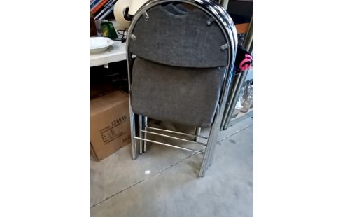 CHAISE PLIANTE TISSU GRIS