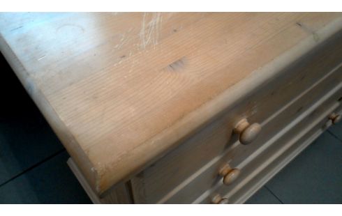 CHIFFONNIER 4 TIROIRS PIN CERUSE