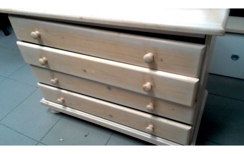 CHIFFONNIER 4 TIROIRS PIN CERUSE