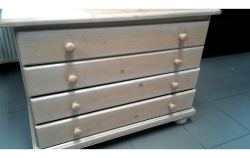 CHIFFONNIER 4 TIROIRS PIN CERUSE