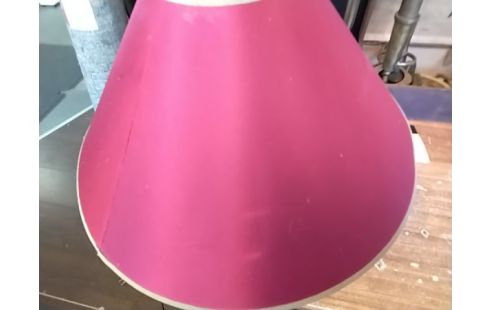 LAMPE PIED BOIS ABAT JOUR ROUGE