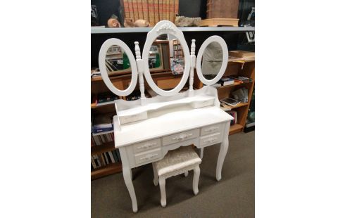 COIFFEUSE TABOURET BLANCHE