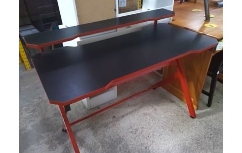BUREAU METAL ET BOIS ROUGE ET NOIR