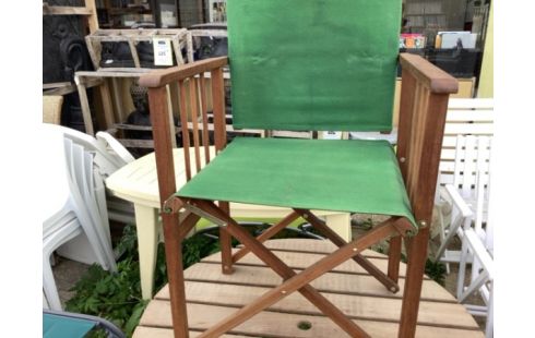 FAUTEUIL PLIANT BOIS TISSU VERT