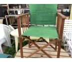 FAUTEUIL PLIANT BOIS TISSU VERT
