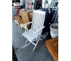 FAUTEUIL PLIANT DE JARDIN BOIS PEINT GRIS