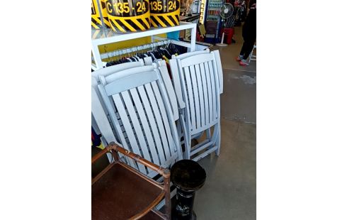 FAUTEUIL PLIANT DE JARDIN BOIS PEINT GRIS