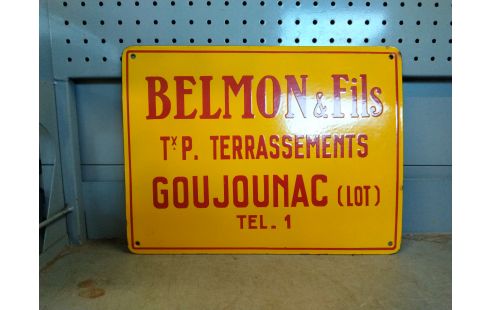 PLAQUE EMAILLEE BELMON & FILS