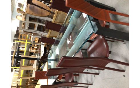TABLE EN VERRE AVEC ALLONGE