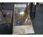 TABLE BASSE CARRELEE PLATEAU VERRE (FISSURE)
