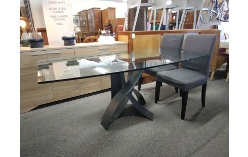 TABLE MODERNE VERRE METAL