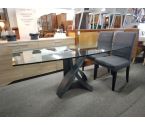 TABLE MODERNE VERRE METAL