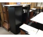 MEUBLE BAR LOOK VINTAGE NOIR MARBRE 3P