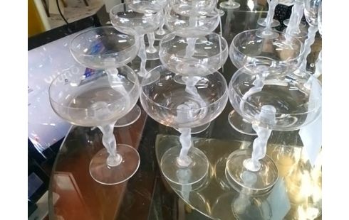 LOT DE 6 COUPES A CHAMPAGNE VERRE INSPIRATION BAYEL