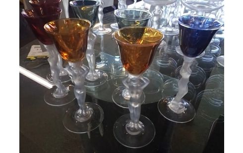 LOT DE 7 VERRES A LIQUEUR INPIRATION BAYEL COLORES