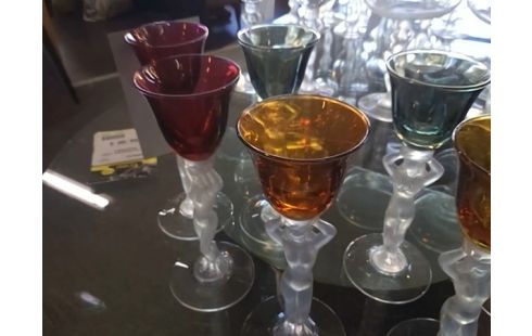 LOT DE 7 VERRES A LIQUEUR INPIRATION BAYEL COLORES