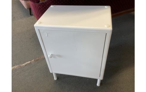 CHEVET 1 PORTE METAL BLANC