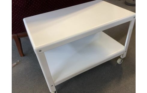 DESSERTE A ROULETTES IKEA METAL  BLANC 2 NIVEAUX