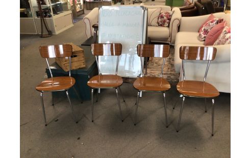 4 CHAISES FORMICA BRUN