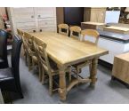 TABLE CHENE CLAIR + 6 CHAISES