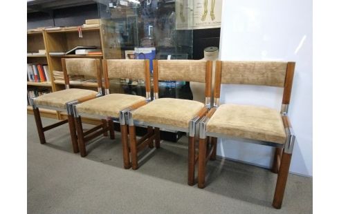 4 CHAISES DESIGN PIERRE JOLLIET ANNEES 70