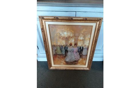 HUILE SUR TOILE SCÈNE DE BAL