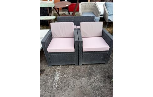 SALON DE JARDIN 3 PIÈCES RÉSINE TRESSÉE