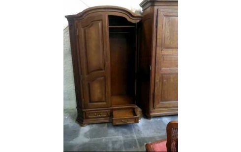 SCHRANK HOLZ DUNKEL 2-TÜR 2-SCHUBL.