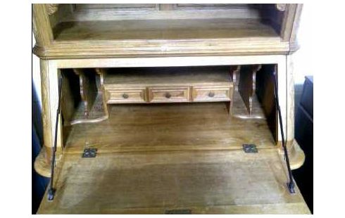 SEKRETÄR +AUFSATZ HOLZ EICHE 3-T 2-SCH KLAPP.