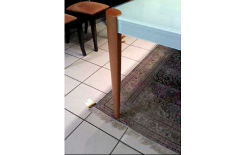 TISCH GLAS MINTGRÜN HOLZFÜßE AUSZIEHBAR