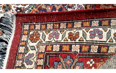 TEPPICH HANDGEKNÖPFT INDIEN ROT BEIGE