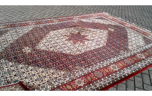 TEPPICH HANDGEKNÖPFT INDIEN ROT BEIGE