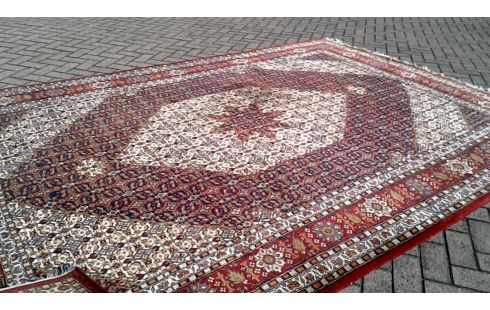 TEPPICH HANDGEKNÖPFT INDIEN ROT BEIGE