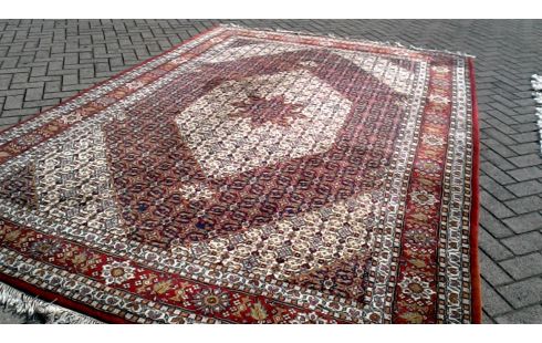 TEPPICH HANDGEKNÖPFT INDIEN ROT BEIGE
