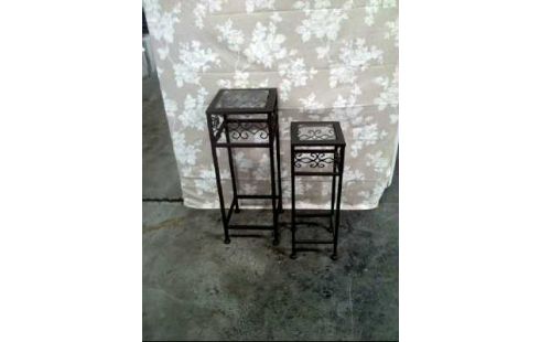 PFLANZTISCHE 2ER-SET METALL M. GLASPLATTE