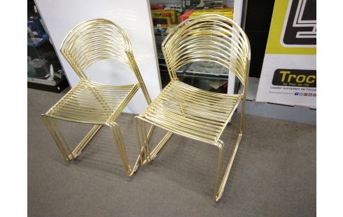 CHAISE METAL DORE LOT DE 6