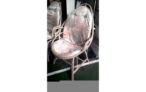2 SILLAS BAMBÚ TEJIDO FLOR