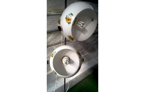 STEHLAMPE 1 IM VINTAGE-STIL WEISS PVC