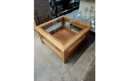TABLE BASSE BOIS ET VERRE