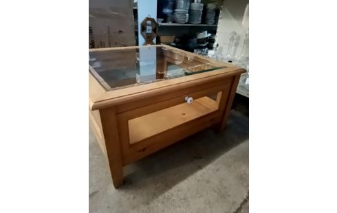 TABLE BASSE BOIS ET VERRE