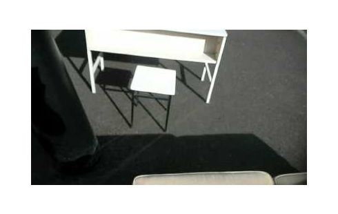 TABOURET METAL ET  BLANC