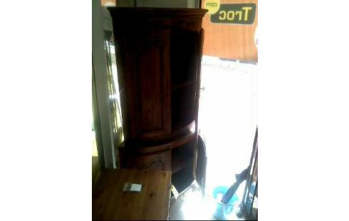 ECKBUFFET 2-TLG. HOLZ EICHE RUST. VERZIERT