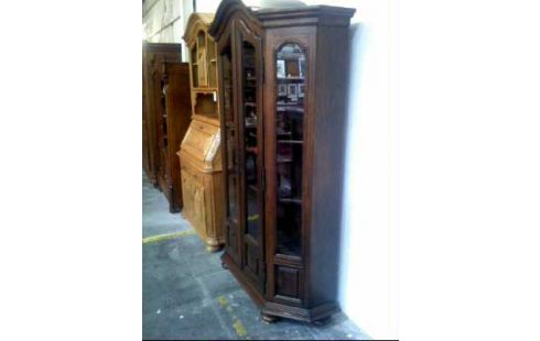 VITRINE EICHE RUSTKAL DKL. 2-TÜREN +FACHBÖD.